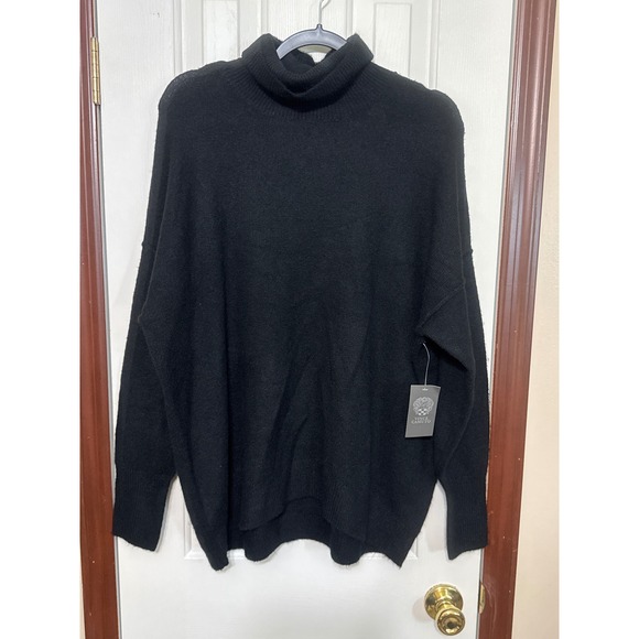 Vince Camuto Turtleneck Sweater Oversized Pullover Cozy Knit Black Size M‎ - Picture 1 of 5